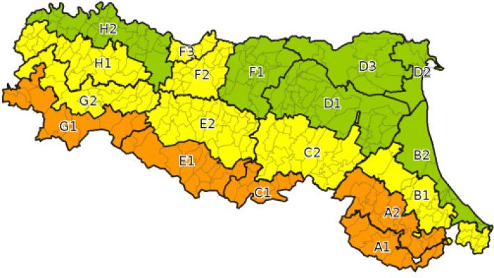 Oggi allerta meteo gialla in provincia, arancione nell'Appennino