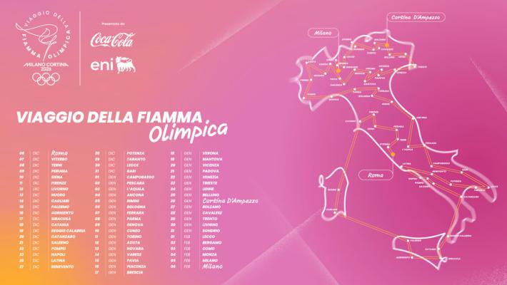 Milano Cortina 2026 svelato il &ldquo;Grande Viaggio&rdquo; della fiamma olimpica: passa da Parma l'8 gennaio 2025