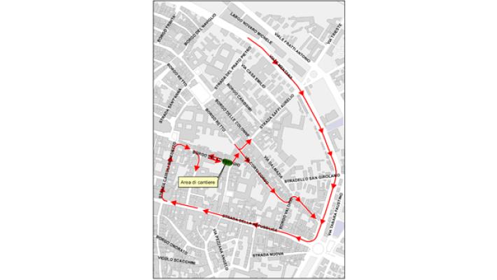 Via Saffi - borgo del Correggio, modifiche alla viabilità per la demolizione di un edificio 