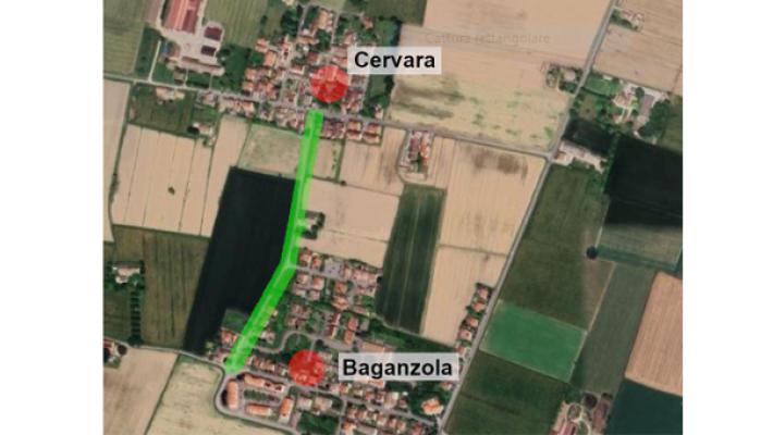 Via libera della Giunta al progetto di fattibilit&agrave; per la nuova pista ciclopedonale Cervara&ndash;Baganzola
