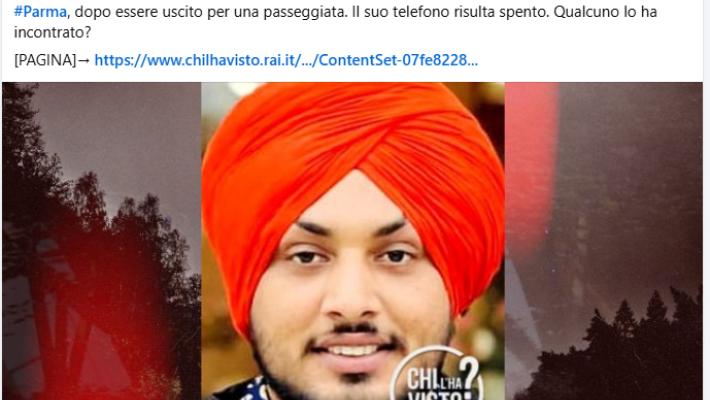 Chi l'ha visto rilancia: “Aiutateci a ritrovare Singh” (scomparso da Pieveottoville il 16 luglio)