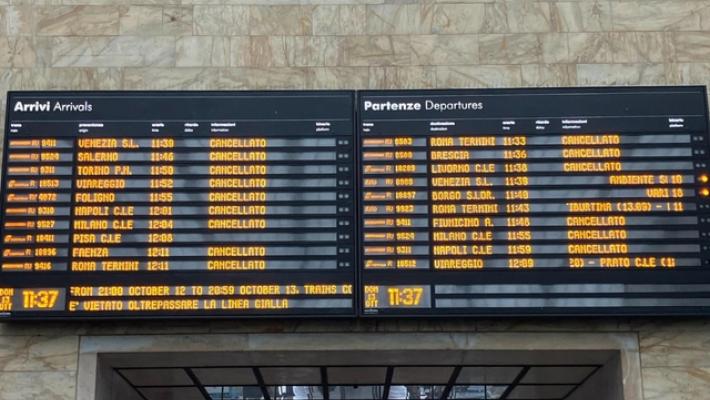 Sciopero personale ferrovie, tanti treni cancellati a Firenze
