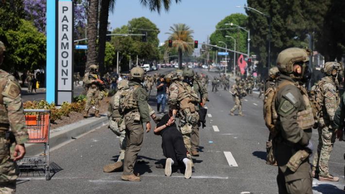 Primi agenti Guardia Nazionale arrivati a Los Angeles