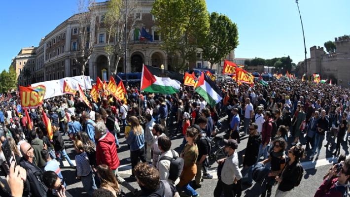 Usb-Cgil, a Roma in 300mila a corteo per Gaza e Flotilla