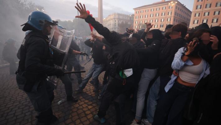 Scontri a corteo pro-Pal a Roma, 200 identificati