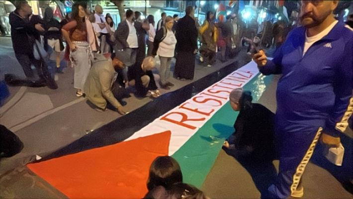 Manifestazione Propal a Palermo contro la Leonardo