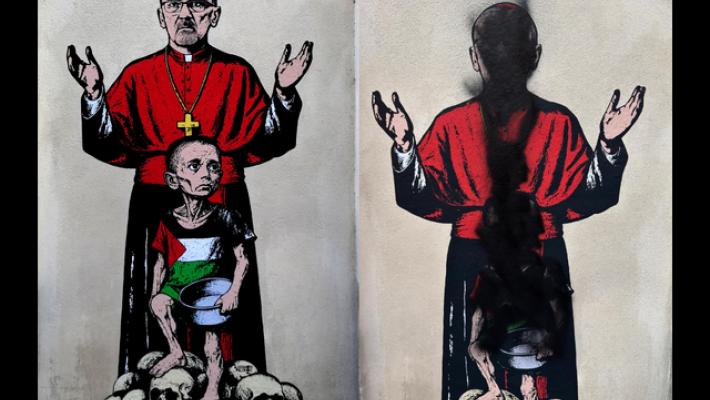 Vandalizzato murale di Pizzaballa sui muri della curia di Milano