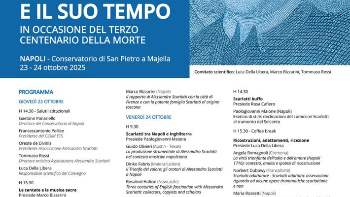 Comunicato Stampa: COMUNICATO STAMPA  CIDIM; AL VIA A NAPOLI IL CONVEGNO DEDICATO AD ALESSANDRO SCARLATTI
