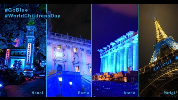 Unicef-Anci, martedì città si dipingono di blu per i più piccoli