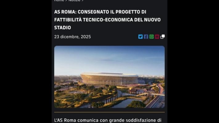 Stadio Roma, club consegna progetto definitivo a Campidoglio
