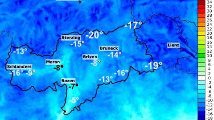 Prosegue l'ondata di freddo in Alto Adige, -20 gradi in val di Vizze