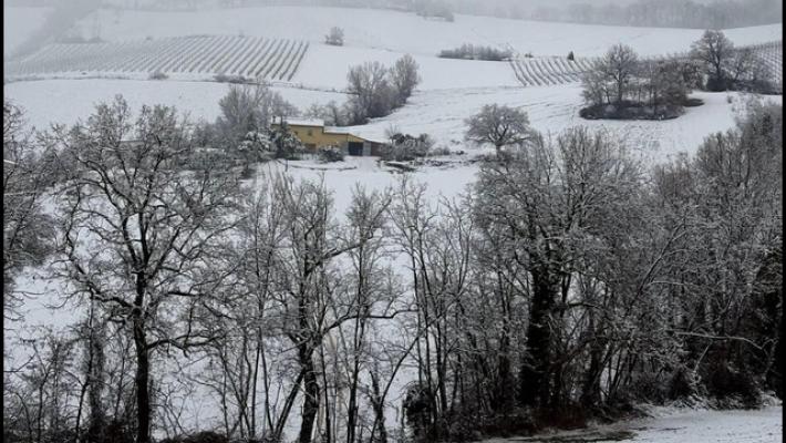 Maltempo, neve abbondante e disagi nelle aree interne delle Marche