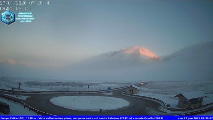 Gelo sulle montagne abruzzesi, -23,3 gradi a Piani di Pezza