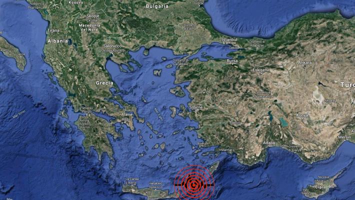 Terremoto 4,9 Richter in mare tra Rodi e Karpathos
