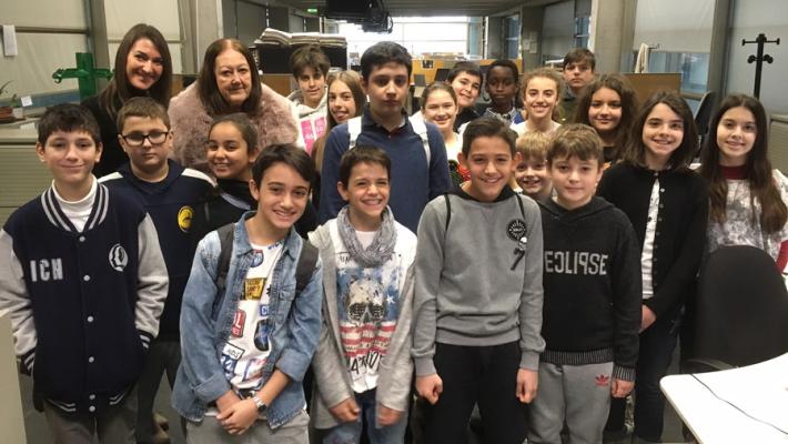 La 1° C della scuola media "Montalcini" di Noceto in redazione