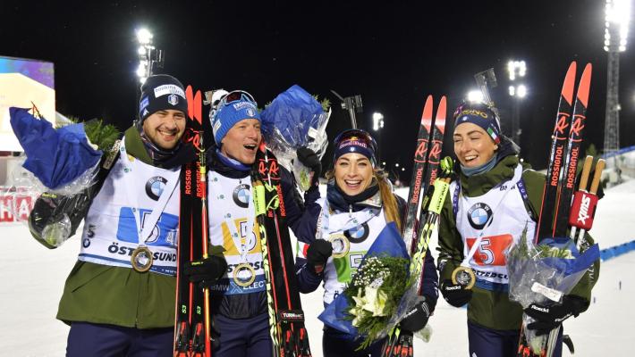 Biathlon: l'Italia vince la staffetta mista a Oestersund