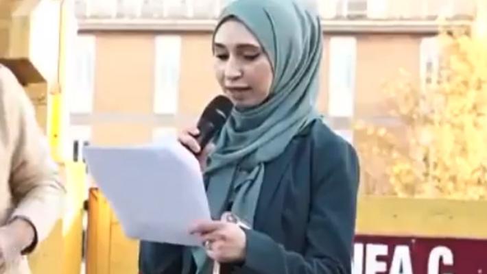 Malan, Sardina con hijab vicina ai terroristi di Hamas
