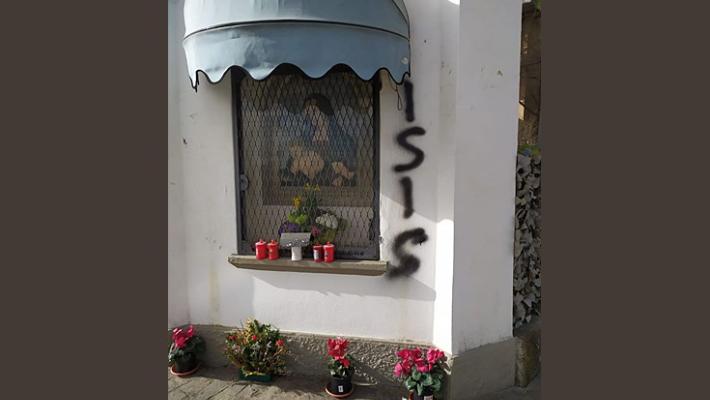 Atto vandalico ai danni della maest&agrave; della Madonna dell'Aiuto a  Felino