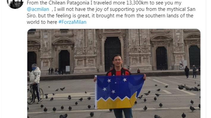 Dalla Patagonia per vedere il Milan ma non si gioca