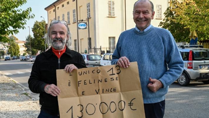 Totocalcio, a Felino l'unico “tredici”: 130mila euro per i due veterani della schedina Flavio Ghirini e Dante Bola