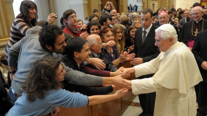 Nel 2008 oltre mille universitari parmigiani a tu per tu con Benedetto XVI