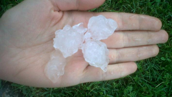 Forte grandinata nella Bassa Reggiana, danni a finestre, auto e raccolti