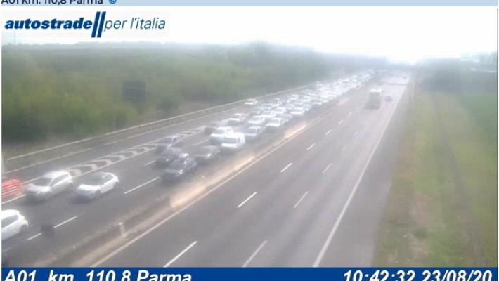 Controesodo: prime code anche nel tratto parmense dell'A1. Pre-allertata la Protezione Civile per assistenza agli automobilisti