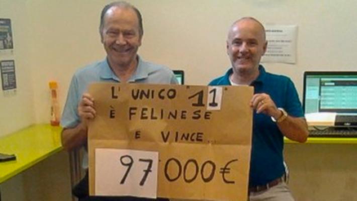 Felino, vinti 97mila euro al Totocalcio