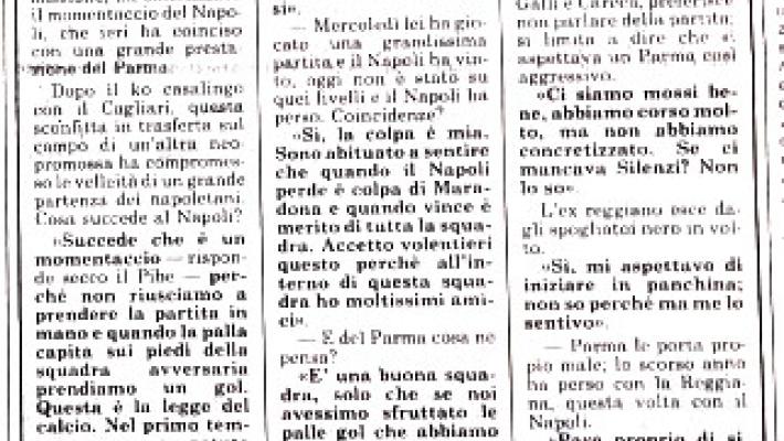L'intervista alla Gazzetta di Parma dopo Parma-Napoli 1-0
