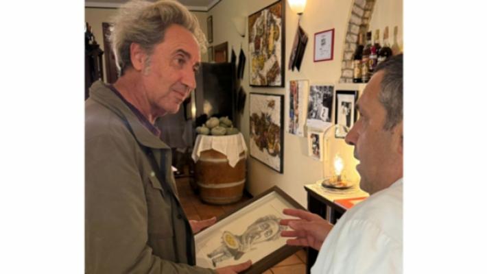 Un ritratto di Giuseppe Greci per il regista Sorrentino (che ringrazia)