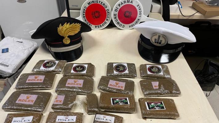 Il fiuto del cane Viktor permette di scovare un chilo e mezzo di hashish