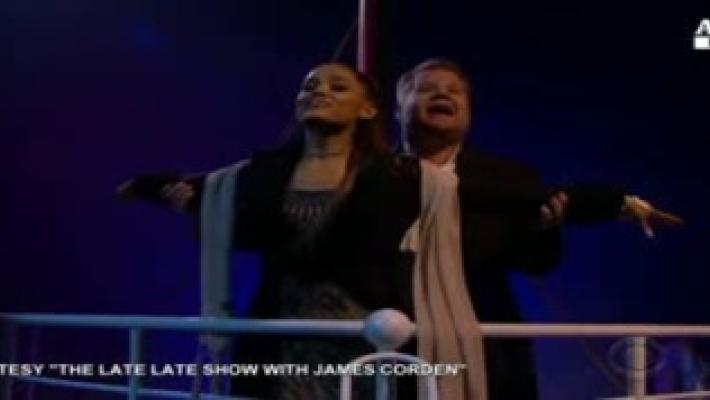 Ariana Grande e James Corden reinventano "Titanic" 