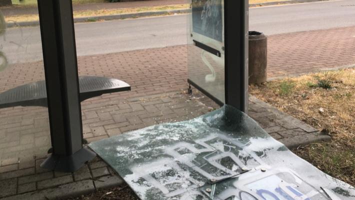 Vandali di nuovo in azione: pensilina dei bus fatta a pezzi