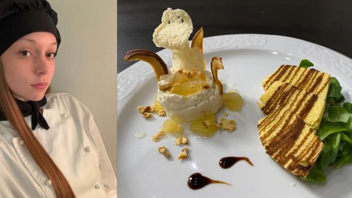 Cupola di Parmigiano con le pere e pane di ceci