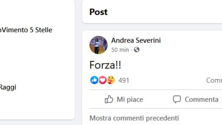 Il marito di Virginia Raggi su Facebook: "Forza!"
