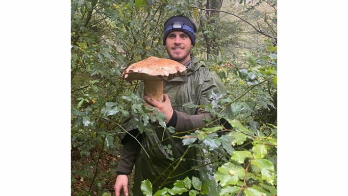 Il porcino di 1,5 kg trovato da Francesco