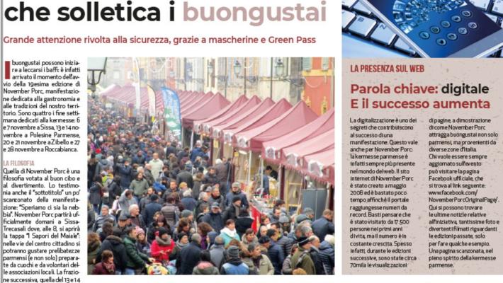 November Porc: venerdì un inserto con il programma completo
