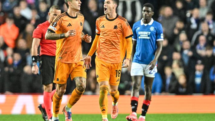 La Roma vince a Glasgow 2-0, reti di Soulè e Pellegrini