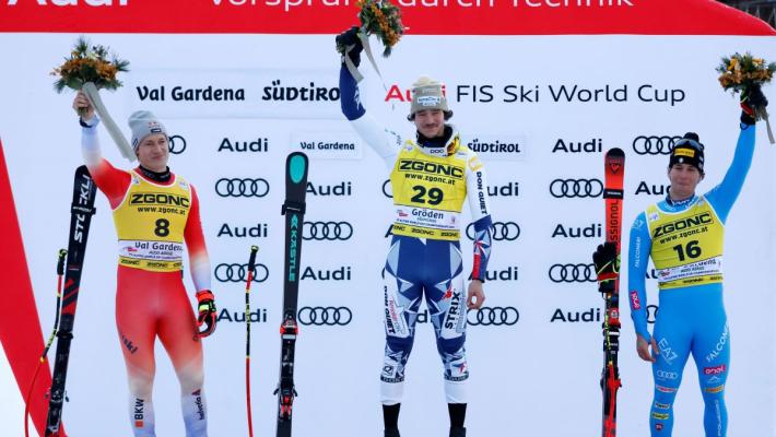 Nel SuperG della Val Gardena vince Zabystran, podio e lacrime per Franzoni