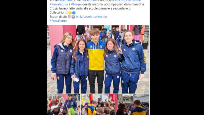 Bernabè, Delprato  e le crociate in visita nelle scuole di Collecchio