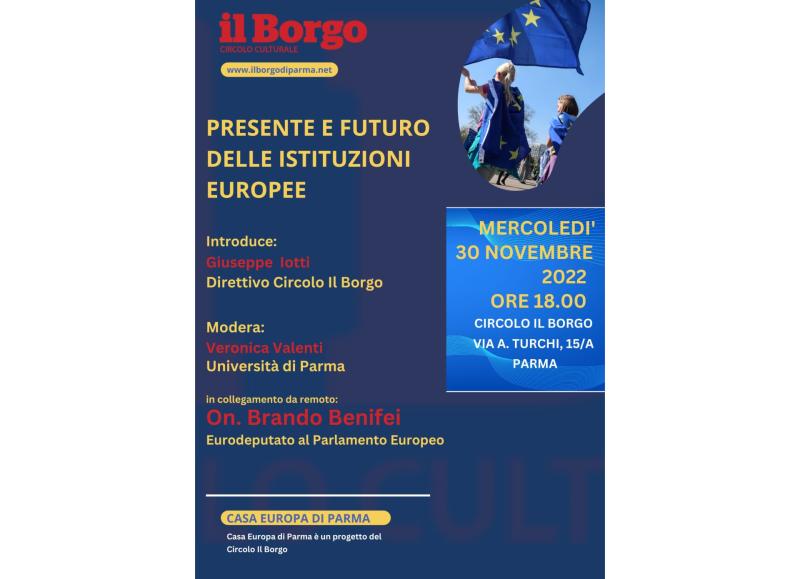 &ldquo;Presente e futuro delle istituzioni europee&rdquo; con l&rsquo;europarlamentare on. Brando Benifei