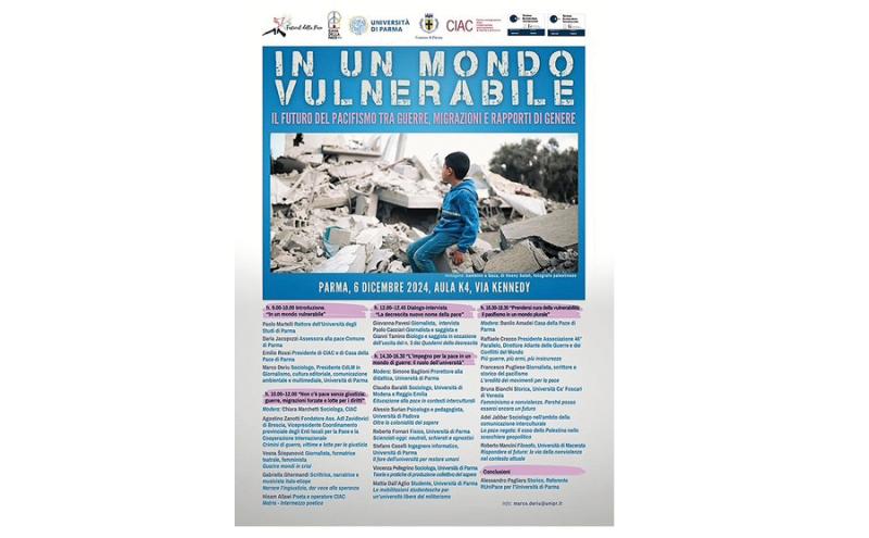 6 dicembre: in conclusione del Festival della Pace un convegno nazionale sul pacifismo a confronto con le guerre e le violenze strutturali del nostro tempo