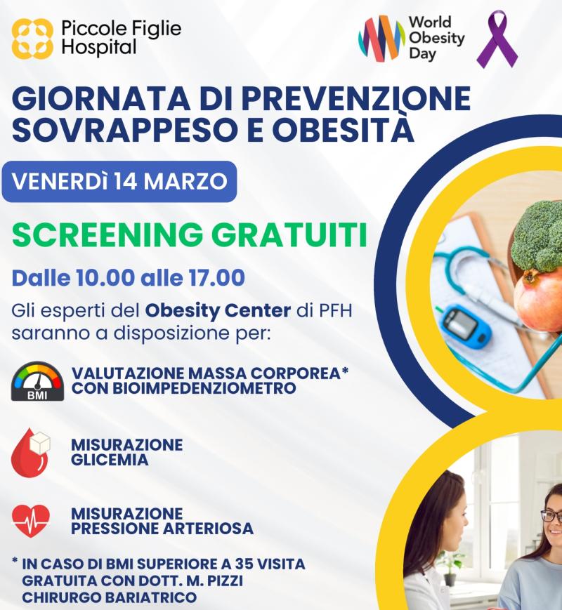 Obesit&agrave; e sovrappeso: al Piccole Figlie hospital una giornata dedicata al problema
