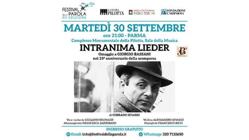  Il 30 settembre l'ultimo appuntamento del Festival della Parola 2025 &egrave; un omaggio a Giorgio Bassani a 25 anni dalla morte 