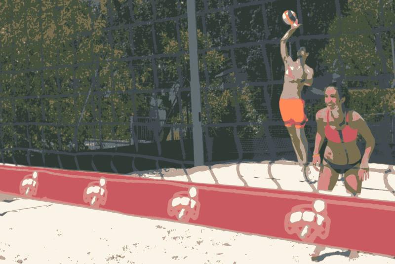 Partita di beachvolley all'Aqualena 