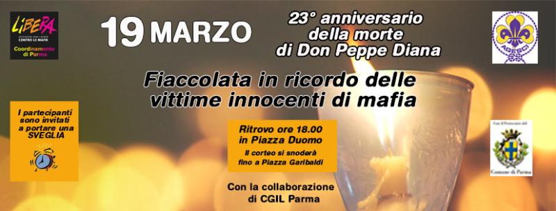 Fiaccolata contro le mafie in memoria di don Peppe Diana