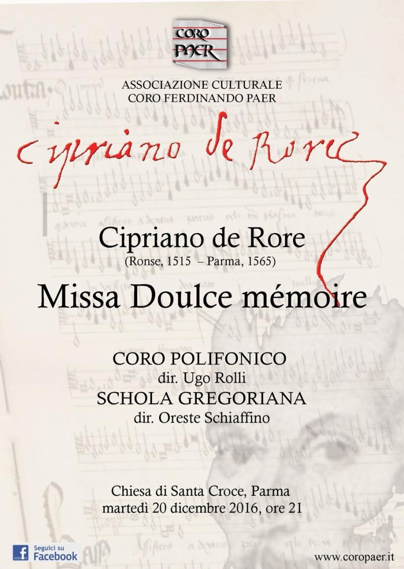 Cipriano de Rore, Missa Doulce m&eacute;moire