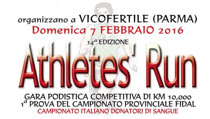 Athlets&rsquo; Run: manifestazione podistica che promuove la donazione di sangue
