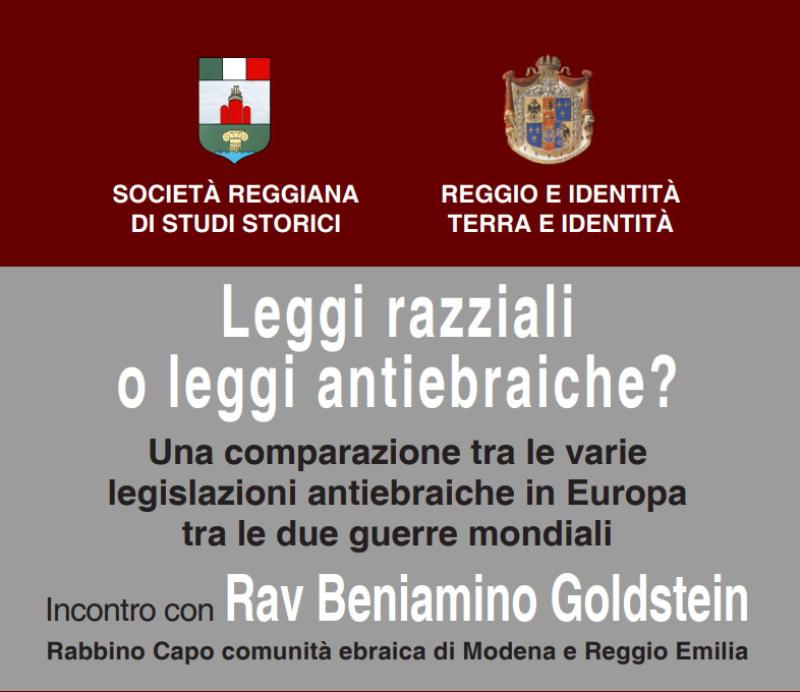 "Leggi razziali o leggi antiebraiche?": incontro con il rabbino capo di Modena e Reggio