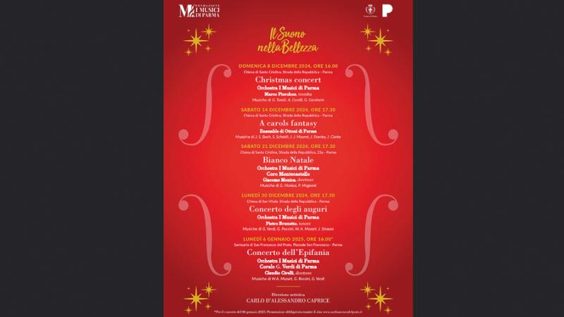 Dall’Immacolata all’Epifania un programma di grandi concerti natalizi organizzato dalla Fondazione I Musici di Parma